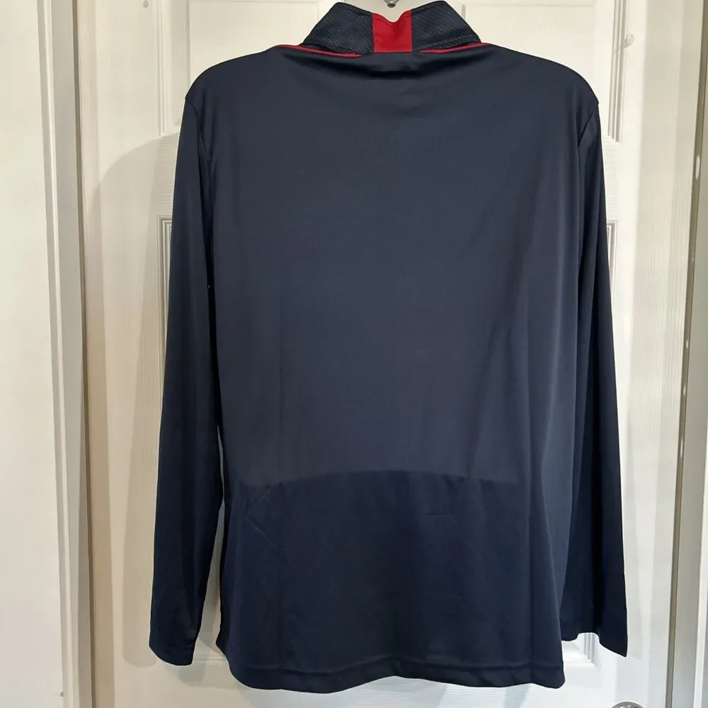 NFL Team Apparel Men's L Houston Texans 1/4 Zip LS Performance Top Shirt